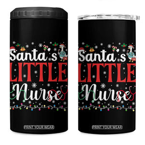 Funny Nurse Christmas 4 in 1 Can Cooler Tumbler Santa Little Nurse TS14 One Size: 16 oz Black Print Your Wear