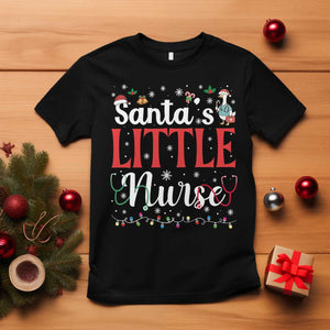 Funny Nurse Christmas T Shirt Santa Little Nurse TS14 Black Print Your Wear