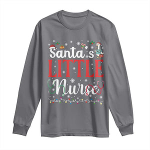 Funny Nurse Christmas Long Sleeve Shirt Santa Little Nurse TS14 Charcoal Print Your Wear