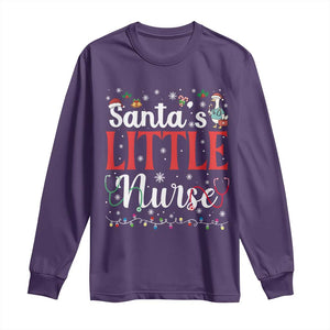 Funny Nurse Christmas Long Sleeve Shirt Santa Little Nurse TS14 Purple Print Your Wear