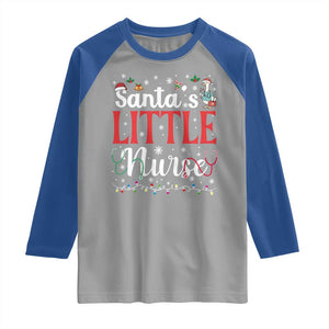 Funny Nurse Christmas Raglan Shirt Santa Little Nurse TS14 Sport Gray Royal Print Your Wear