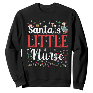 Funny Nurse Christmas Sweatshirt Santa Little Nurse TS14 Black Print Your Wear