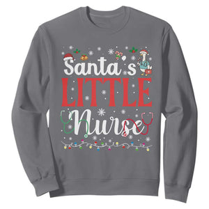 Funny Nurse Christmas Sweatshirt Santa Little Nurse TS14 Charcoal Print Your Wear