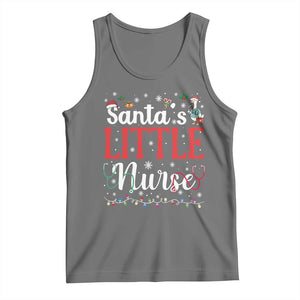 Funny Nurse Christmas Tank Top Santa Little Nurse TS14 Black Heather Print Your Wear