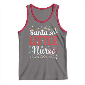 Funny Nurse Christmas Tank Top Santa Little Nurse TS14 Deep Heather Red Print Your Wear
