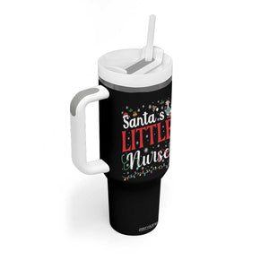 Funny Nurse Christmas Tumbler With Handle Santa Little Nurse TS14 Print Your Wear