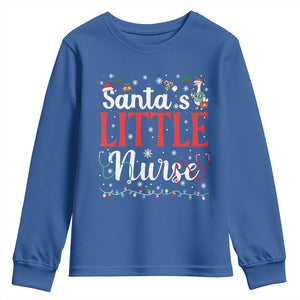 Funny Nurse Christmas Youth Sweatshirt Santa Little Nurse TS14 Royal Blue Print Your Wear