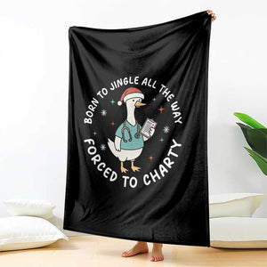 Christmas Goose Nurse Throw Blanket Born To Jingle All The Way Forrced To Chart TS14 Print Your Wear