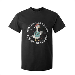 Christmas Goose Nurse T Shirt For Kid Born To Jingle All The Way Forrced To Chart TS14 Black Print Your Wear