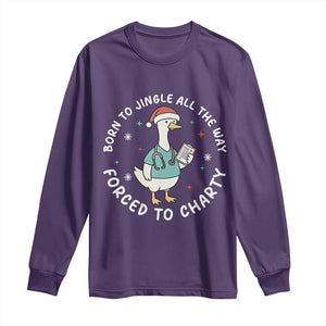 Christmas Goose Nurse Long Sleeve Shirt Born To Jingle All The Way Forrced To Chart TS14 Purple Print Your Wear