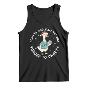 Christmas Goose Nurse Tank Top Born To Jingle All The Way Forrced To Chart TS14 Black Print Your Wear