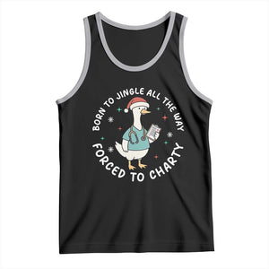 Christmas Goose Nurse Tank Top Born To Jingle All The Way Forrced To Chart TS14 Black Athletic Heather Print Your Wear