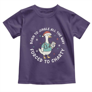 Christmas Goose Nurse Toddler T Shirt Born To Jingle All The Way Forrced To Chart TS14 Purple Print Your Wear
