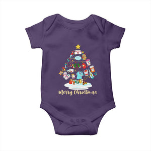 Christmas Nurse Tree Lights Baby Onesie TS14 Purple Print Your Wear