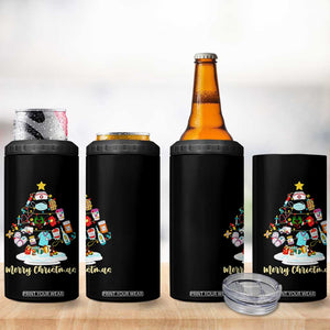 Christmas Nurse Tree Lights 4 in 1 Can Cooler Tumbler TS14 Print Your Wear