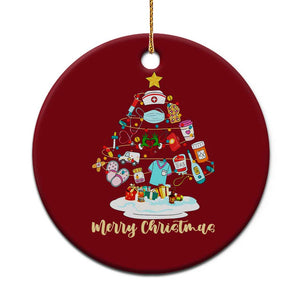 Christmas Nurse Tree Lights Ceramic Ornament TS14 1pc Red Print Your Wear