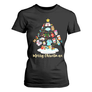 Christmas Nurse Tree Lights T Shirt For Women TS14 Black Print Your Wear