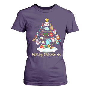 Christmas Nurse Tree Lights T Shirt For Women TS14 Purple Print Your Wear