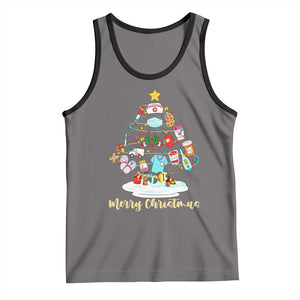Christmas Nurse Tree Lights Tank Top TS14 Deep Heather Black Print Your Wear