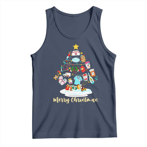 Christmas Nurse Tree Lights Tank Top TS14 Navy Print Your Wear