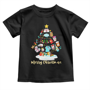 Christmas Nurse Tree Lights Toddler T Shirt TS14 Black Print Your Wear