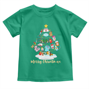 Christmas Nurse Tree Lights Toddler T Shirt TS14 Irish Green Print Your Wear