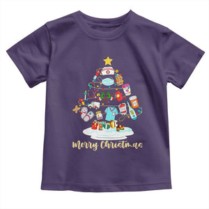 Christmas Nurse Tree Lights Toddler T Shirt TS14 Purple Print Your Wear