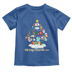 Christmas Nurse Tree Lights Toddler T Shirt TS14 Royal Blue Print Your Wear