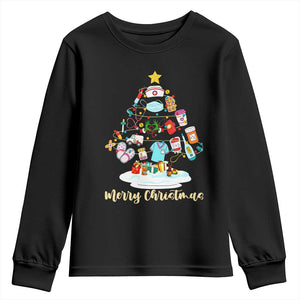 Christmas Nurse Tree Lights Youth Sweatshirt TS14 Black Print Your Wear