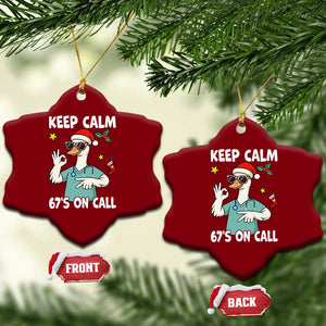 67 Six Seven Goose Nurse Christmas Meme Ceramic Ornament TS14 Print Your Wear