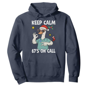 67 Six Seven Goose Nurse Christmas Meme Hoodie TS14 Navy Print Your Wear