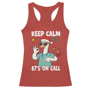 67 Six Seven Goose Nurse Christmas Meme Racerback Tank Top TS14 Red Print Your Wear