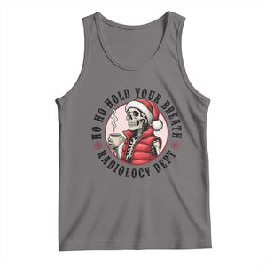 Funny Skeleton Christmas Tank Top Ho Ho Hold Your Breath Radiolocy Dept TS14 Deep Heather Print Your Wear