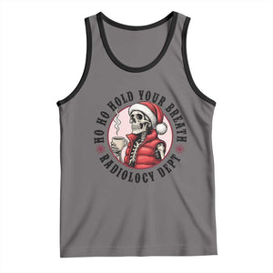 Funny Skeleton Christmas Tank Top Ho Ho Hold Your Breath Radiolocy Dept TS14 Deep Heather Black Print Your Wear