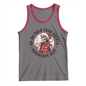 Funny Skeleton Christmas Tank Top Ho Ho Hold Your Breath Radiolocy Dept TS14 Deep Heather Red Print Your Wear