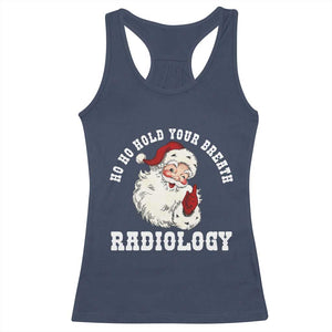 Funny Santa Christmas Racerback Tank Top Ho Ho Hold Your Breath Radiolocy Dept TS14 Navy Print Your Wear