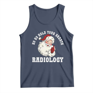 Funny Santa Christmas Tank Top Ho Ho Hold Your Breath Radiolocy Dept TS14 Navy Print Your Wear