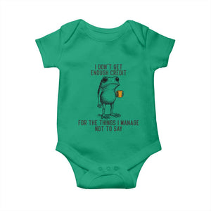 I Do Not Get Enough Credit For The Things I Manage Not To Say Baby Onesie Funny Frog Sarcastic Adult Humor TS14 Irish Green Print Your Wear