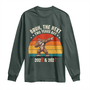 67 New Year Long Sleeve Shirt Funny Six Seven Bruh Bigfoot Meme TS14 Dark Forest Green Print Your Wear