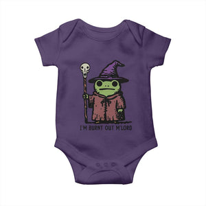I Am Burnt Out M'lord Baby Onesie Funny Wizard Frog Meme TS14 Purple Print Your Wear