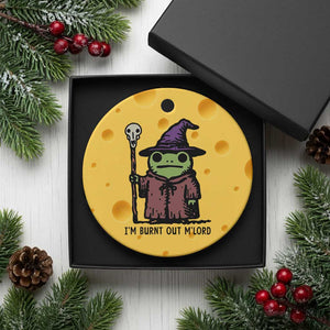 I Am Burnt Out M'lord Ceramic Ornament Funny Wizard Frog Meme TS14 1pc Yellow Cheese Print Your Wear