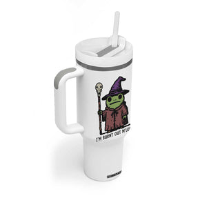 I Am Burnt Out M'lord Tumbler With Handle Funny Wizard Frog Meme TS14 Print Your Wear