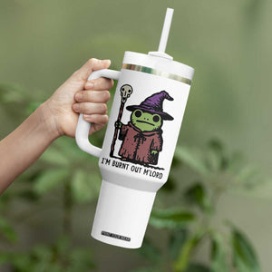 I Am Burnt Out M'lord Tumbler With Handle Funny Wizard Frog Meme TS14 Print Your Wear