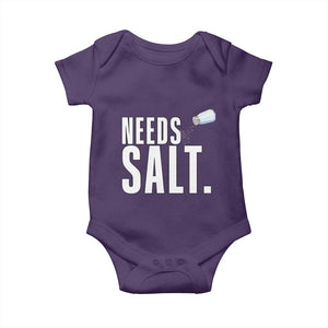 Needs Salt Baby Onesie Funny Cooking Baking Foodie TS14 Purple Print Your Wear