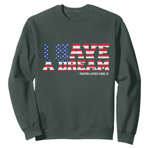 Martin Luther King Jr Sweatshirt Black History African American TS14 Dark Forest Green Print Your Wear