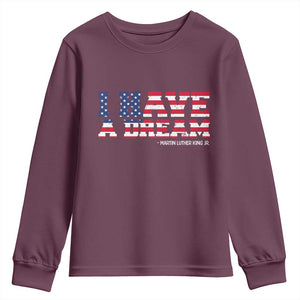 Martin Luther King Jr Youth Sweatshirt Black History African American TS14 Maroon Print Your Wear
