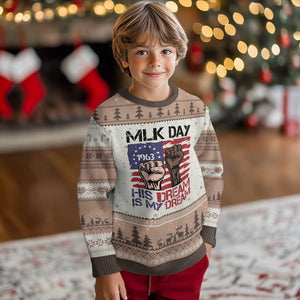 His Dream is My Dream Ugly Christmas Sweater Martin Luther King Jr MLK Day TS14 Mocha Mousse Print Your Wear