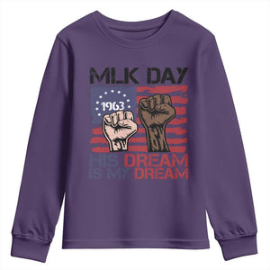 His Dream is My Dream Youth Sweatshirt Martin Luther King Jr MLK Day TS14 Purple Print Your Wear
