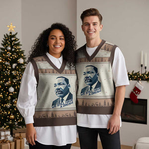 Martin Luther King Jr V-Neck Knit Sweater Vest We Still Have A Dream TS14 Mocha Mousse Print Your Wear