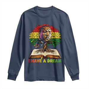 Martin Luther King Jr Long Sleeve Shirt Black History Month Melanin African TS14 Navy Print Your Wear